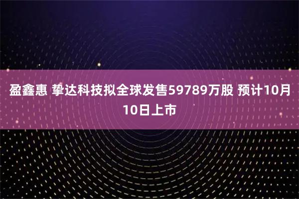 盈鑫惠 挚达科技拟全球发售59789万股 预计10月10日上市